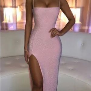 Babyboo fashion Miley maxi dress in pink sparkle.